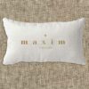 création coussin texte personnalisable en lin prénom texte or