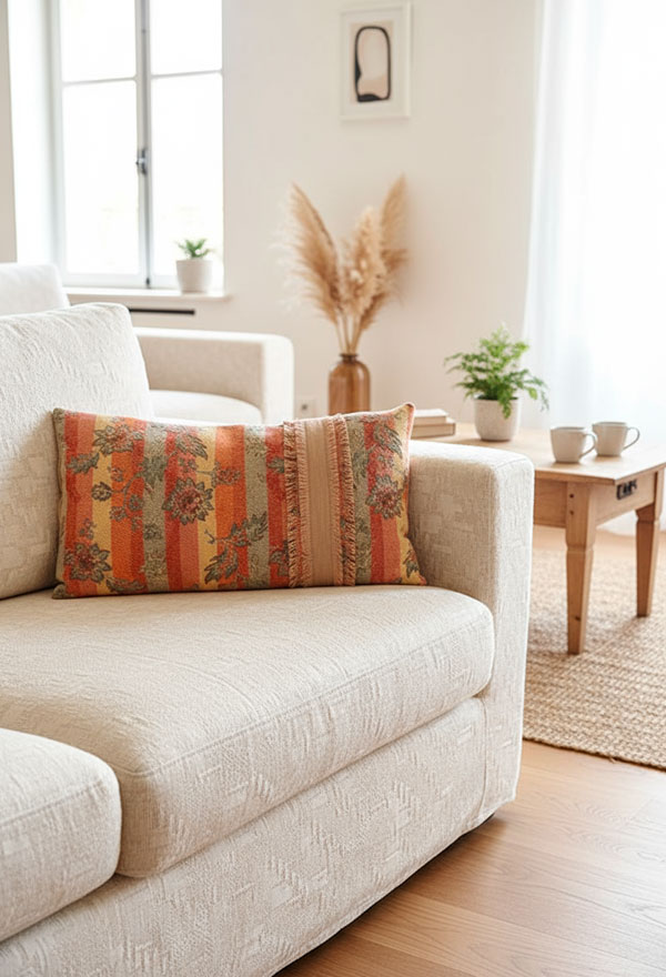 Housse de coussin "Rayé fleurs" – Image 2