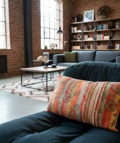 Housse de coussin "Rayé fleurs"