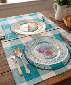 Alternative view of Set de table vichy vert