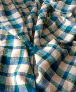 Alternative view of Coussin à carreaux en tissu vintage